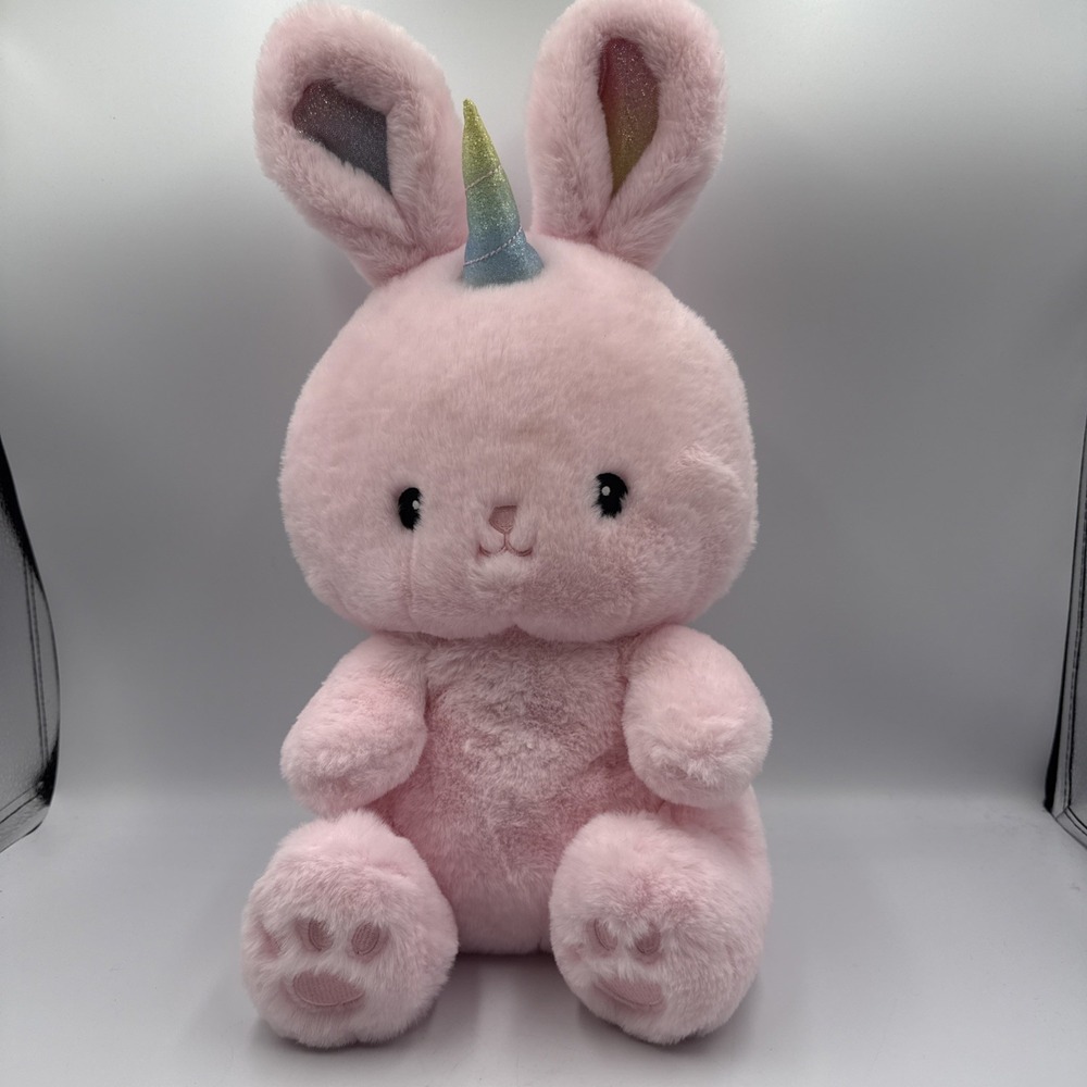 FAO Schwarz Pink Bunny Unicorn Plush Bunnycorn Light & Sound Easter